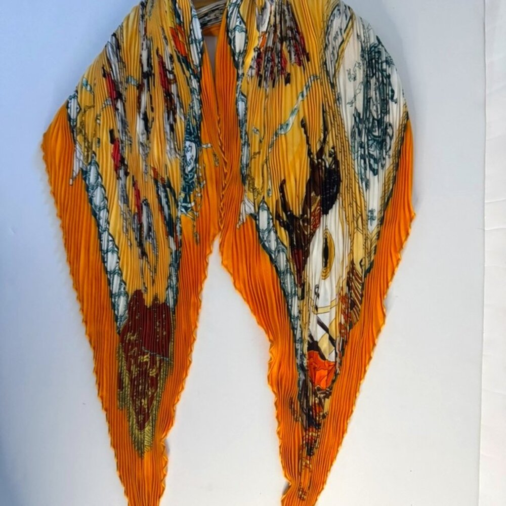 Hermes Le Plissage Serait silk handkerchief